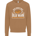 An Old Man With a Canoe Canoeing Funny Mens Sweatshirt Jumper Caramel Latte