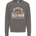 An Old Man With a Canoe Canoeing Funny Mens Sweatshirt Jumper Charcoal