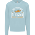 An Old Man With a Canoe Canoeing Funny Mens Sweatshirt Jumper Light Blue