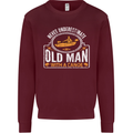 An Old Man With a Canoe Canoeing Funny Mens Sweatshirt Jumper Maroon