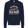 An Old Man With a Canoe Canoeing Funny Mens Sweatshirt Jumper Navy Blue