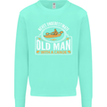 An Old Man With a Canoe Canoeing Funny Mens Sweatshirt Jumper Peppermint
