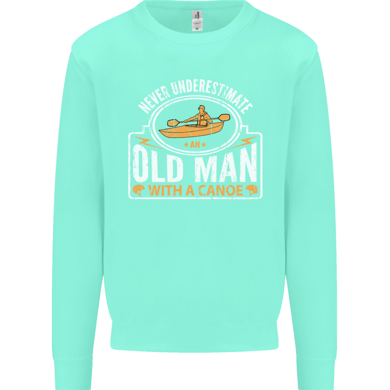 An Old Man With a Canoe Canoeing Funny Mens Sweatshirt Jumper Peppermint