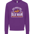 An Old Man With a Canoe Canoeing Funny Mens Sweatshirt Jumper Purple
