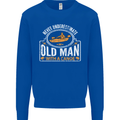 An Old Man With a Canoe Canoeing Funny Mens Sweatshirt Jumper Royal Blue