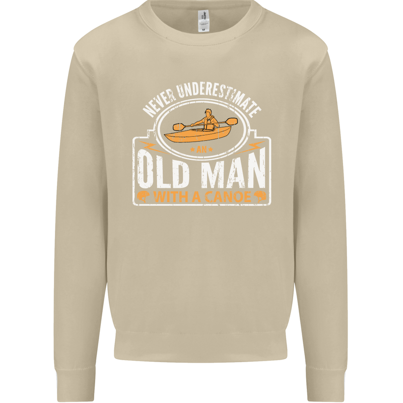 An Old Man With a Canoe Canoeing Funny Mens Sweatshirt Jumper Sand