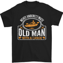 An Old Man With a Canoe Canoeing Funny Mens T-Shirt Cotton Gildan Black