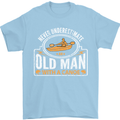 An Old Man With a Canoe Canoeing Funny Mens T-Shirt Cotton Gildan Light Blue