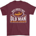 An Old Man With a Canoe Canoeing Funny Mens T-Shirt Cotton Gildan Maroon