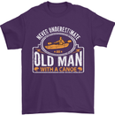 An Old Man With a Canoe Canoeing Funny Mens T-Shirt Cotton Gildan Purple