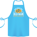 An Old Man With a Cricket Bat Cricketer Cotton Apron 100% Organic Turquoise