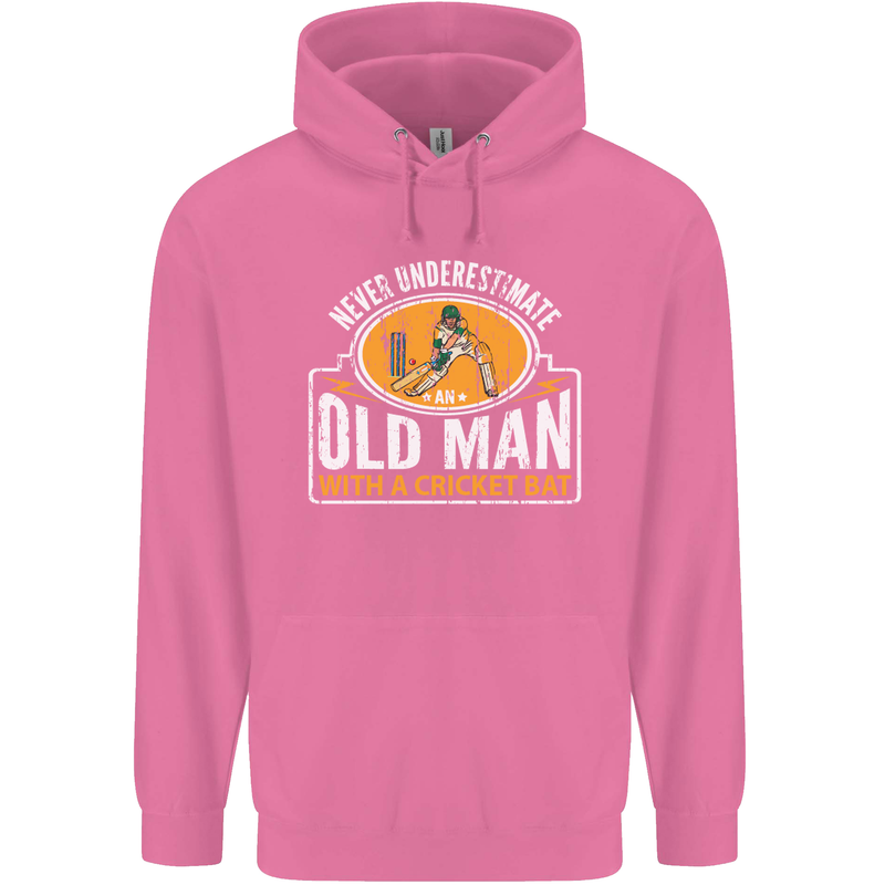 An Old Man With a Cricket Bat Cricketer Mens 80% Cotton Hoodie Azelea