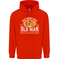 An Old Man With a Cricket Bat Cricketer Mens 80% Cotton Hoodie Bright Red