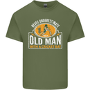 An Old Man With a Cricket Bat Cricketer Mens Cotton T-Shirt Tee Top Military Green