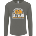An Old Man With a Cricket Bat Cricketer Mens Long Sleeve T-Shirt Charcoal