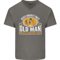 An Old Man With a Cricket Bat Cricketer Mens V-Neck Cotton T-Shirt Charcoal
