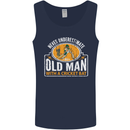 An Old Man With a Cricket Bat Cricketer Mens Vest Tank Top Navy Blue