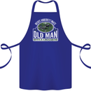 An Old Man With a Crossbow Funny Cotton Apron 100% Organic Royal Blue