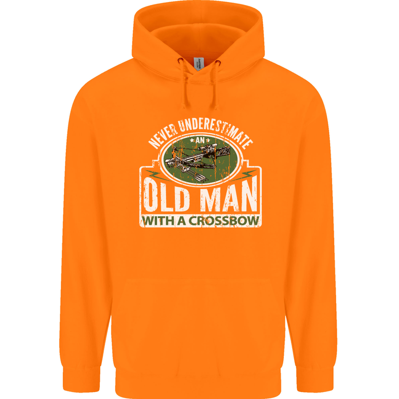 An Old Man With a Crossbow Funny Mens 80% Cotton Hoodie Orange