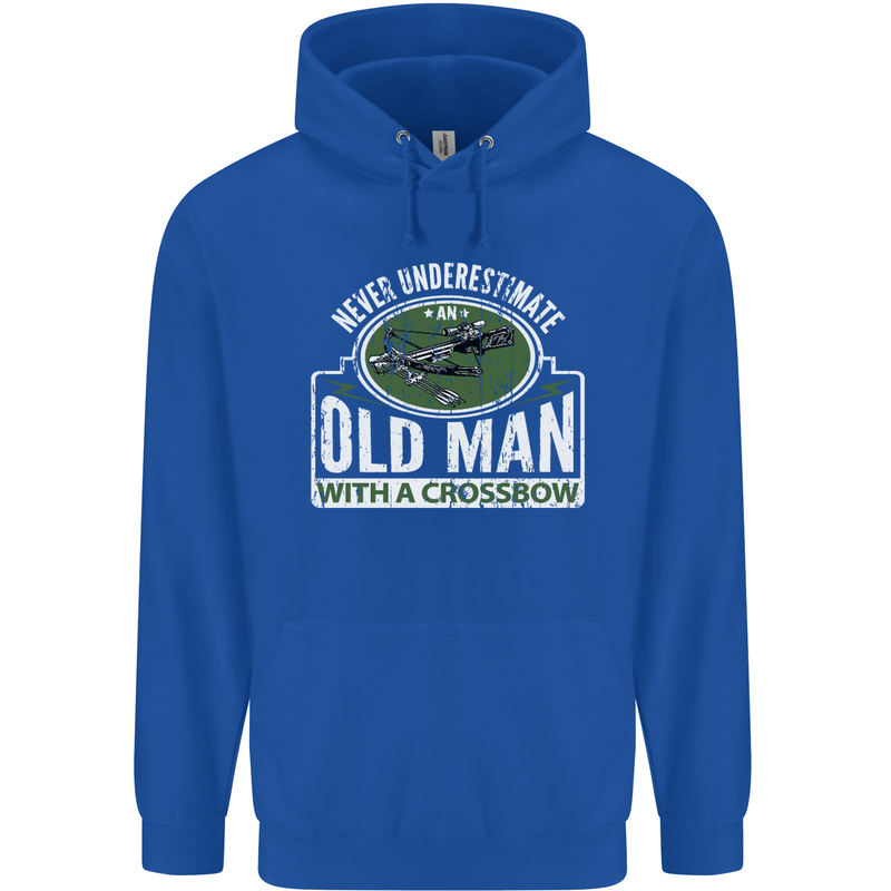 An Old Man With a Crossbow Funny Mens 80% Cotton Hoodie Royal Blue