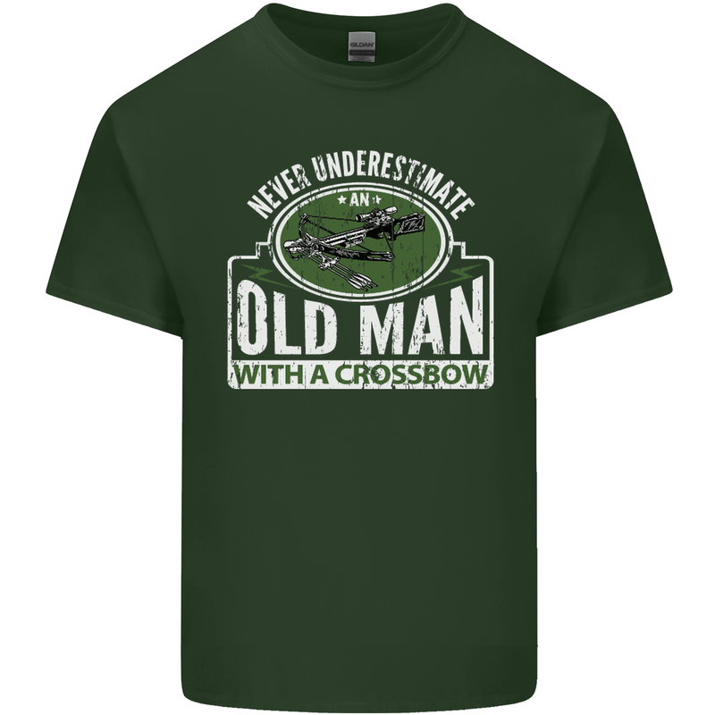 An Old Man With a Crossbow Funny Mens Cotton T-Shirt Tee Top Forest Green