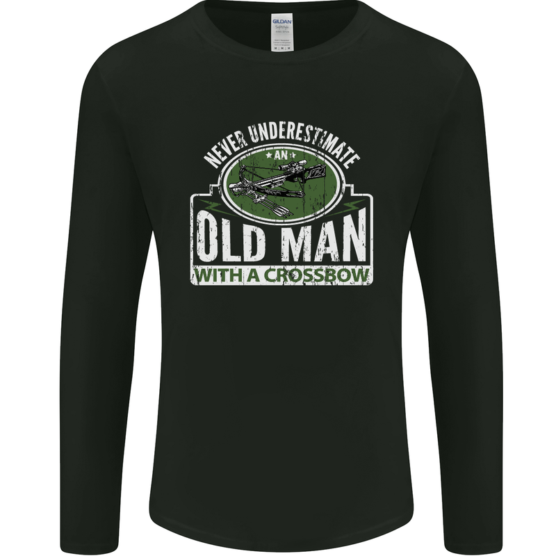 An Old Man With a Crossbow Funny Mens Long Sleeve T-Shirt Black