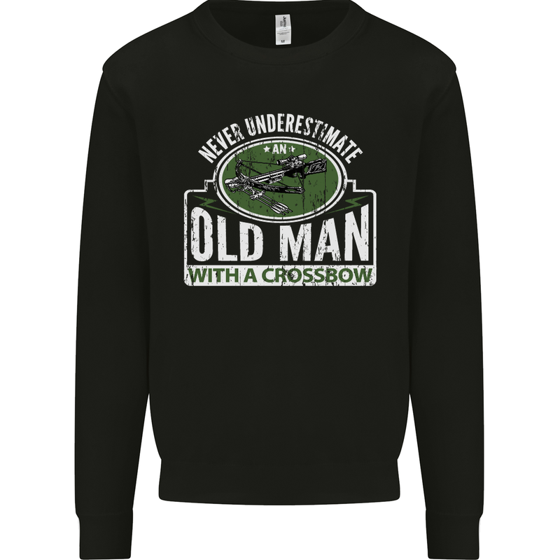 An Old Man With a Crossbow Funny Mens Sweatshirt Jumper Black
