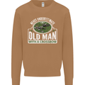 An Old Man With a Crossbow Funny Mens Sweatshirt Jumper Caramel Latte
