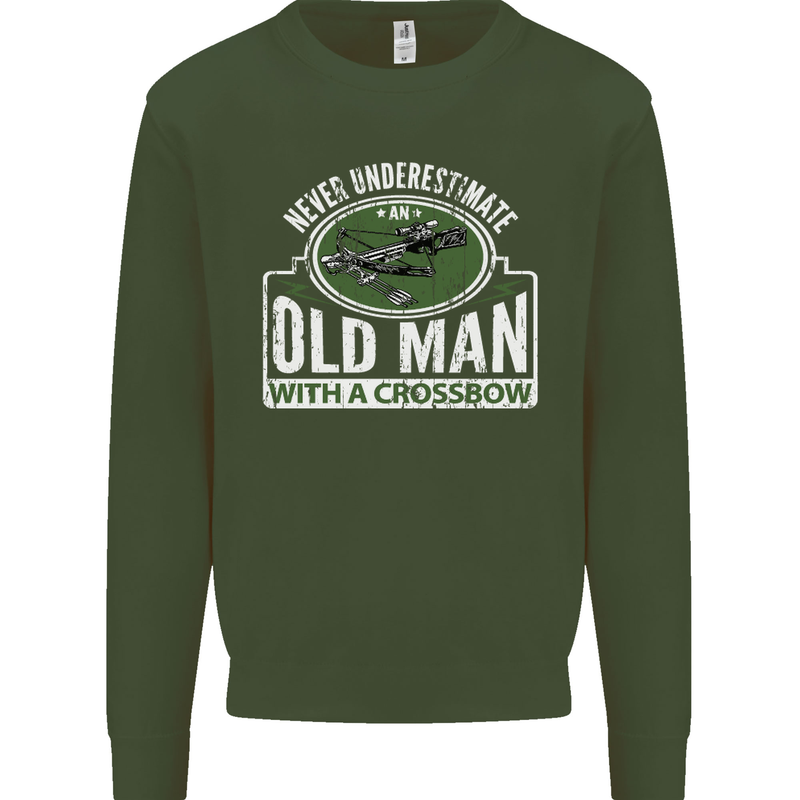 An Old Man With a Crossbow Funny Mens Sweatshirt Jumper Forest Green