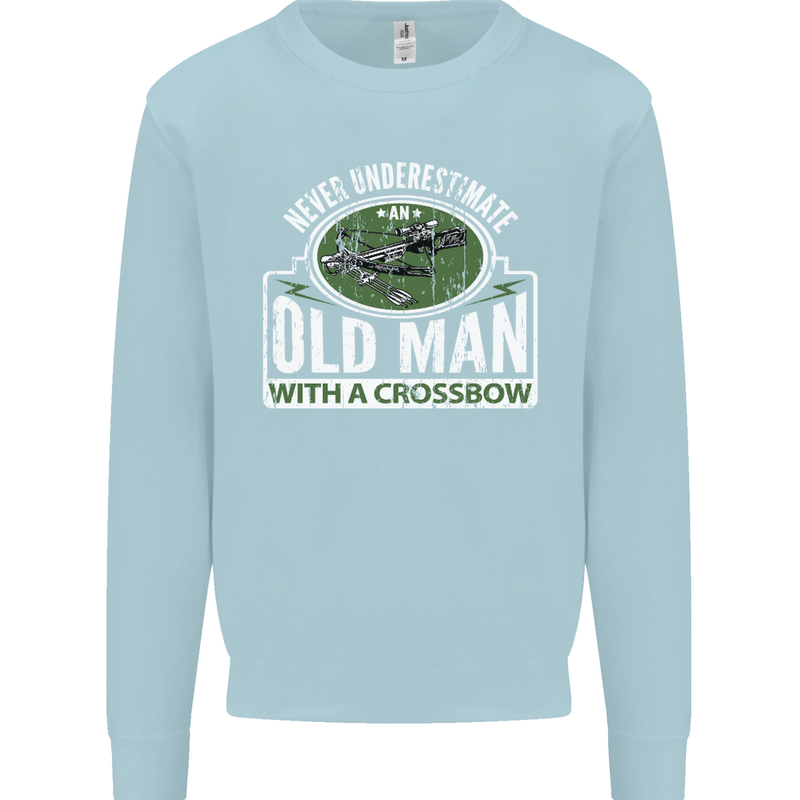 An Old Man With a Crossbow Funny Mens Sweatshirt Jumper Light Blue