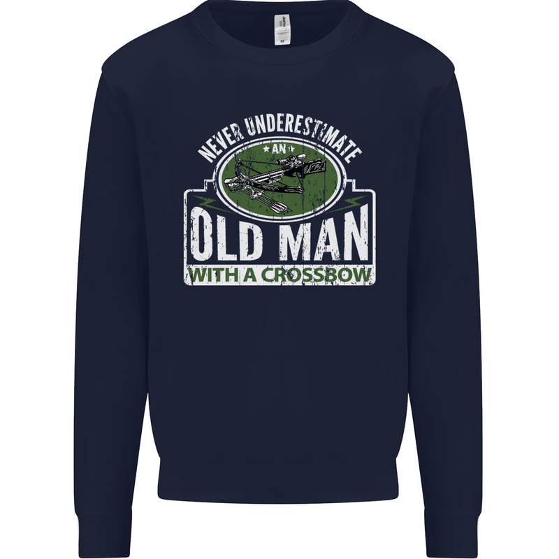 An Old Man With a Crossbow Funny Mens Sweatshirt Jumper Navy Blue