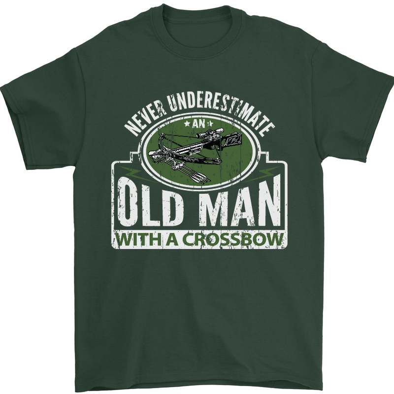 An Old Man With a Crossbow Funny Mens T-Shirt Cotton Gildan Forest Green