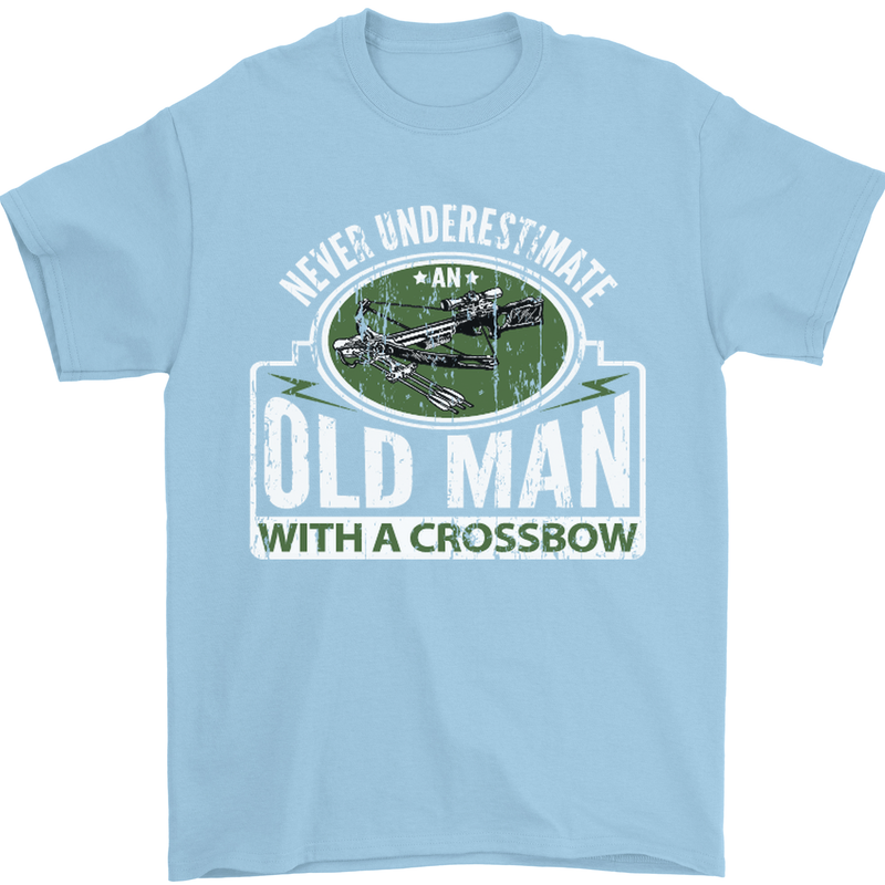 An Old Man With a Crossbow Funny Mens T-Shirt Cotton Gildan Light Blue