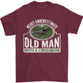 An Old Man With a Crossbow Funny Mens T-Shirt Cotton Gildan Maroon