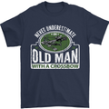 An Old Man With a Crossbow Funny Mens T-Shirt Cotton Gildan Navy Blue