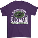 An Old Man With a Crossbow Funny Mens T-Shirt Cotton Gildan Purple