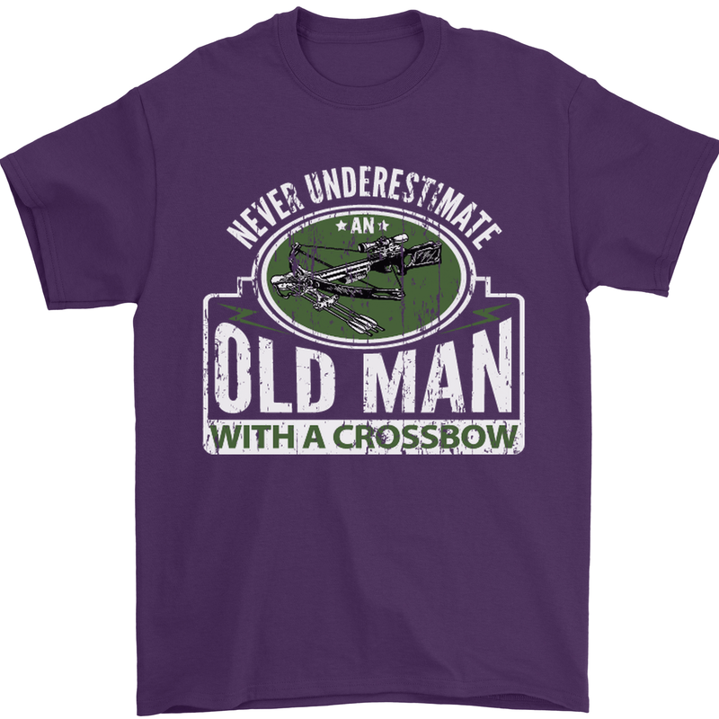 An Old Man With a Crossbow Funny Mens T-Shirt Cotton Gildan Purple