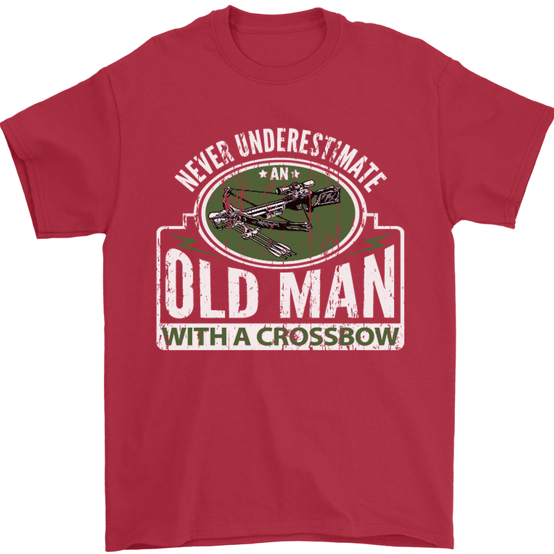 An Old Man With a Crossbow Funny Mens T-Shirt Cotton Gildan Red