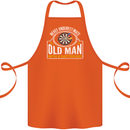 An Old Man With a Dart Board Funny Player Cotton Apron 100% Organic Orange