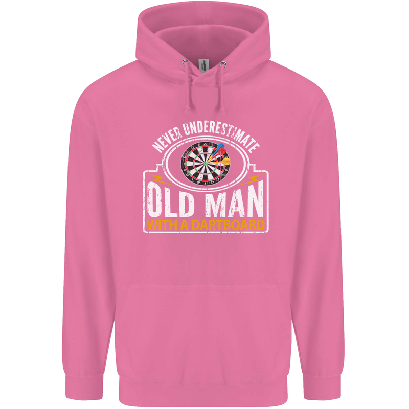An Old Man With a Dart Board Funny Player Mens 80% Cotton Hoodie Azelea