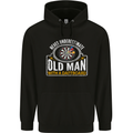 An Old Man With a Dart Board Funny Player Mens 80% Cotton Hoodie Black