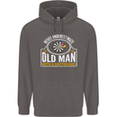 An Old Man With a Dart Board Funny Player Mens 80% Cotton Hoodie Charcoal