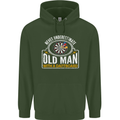 An Old Man With a Dart Board Funny Player Mens 80% Cotton Hoodie Forest Green