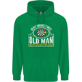 An Old Man With a Dart Board Funny Player Mens 80% Cotton Hoodie Irish Green