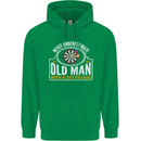 An Old Man With a Dart Board Funny Player Mens 80% Cotton Hoodie Irish Green