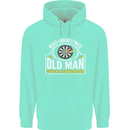 An Old Man With a Dart Board Funny Player Mens 80% Cotton Hoodie Peppermint