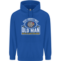 An Old Man With a Dart Board Funny Player Mens 80% Cotton Hoodie Royal Blue