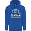 An Old Man With a Dart Board Funny Player Mens 80% Cotton Hoodie Royal Blue