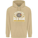 An Old Man With a Dart Board Funny Player Mens 80% Cotton Hoodie Sand