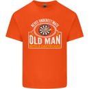 An Old Man With a Dart Board Funny Player Mens Cotton T-Shirt Tee Top Orange